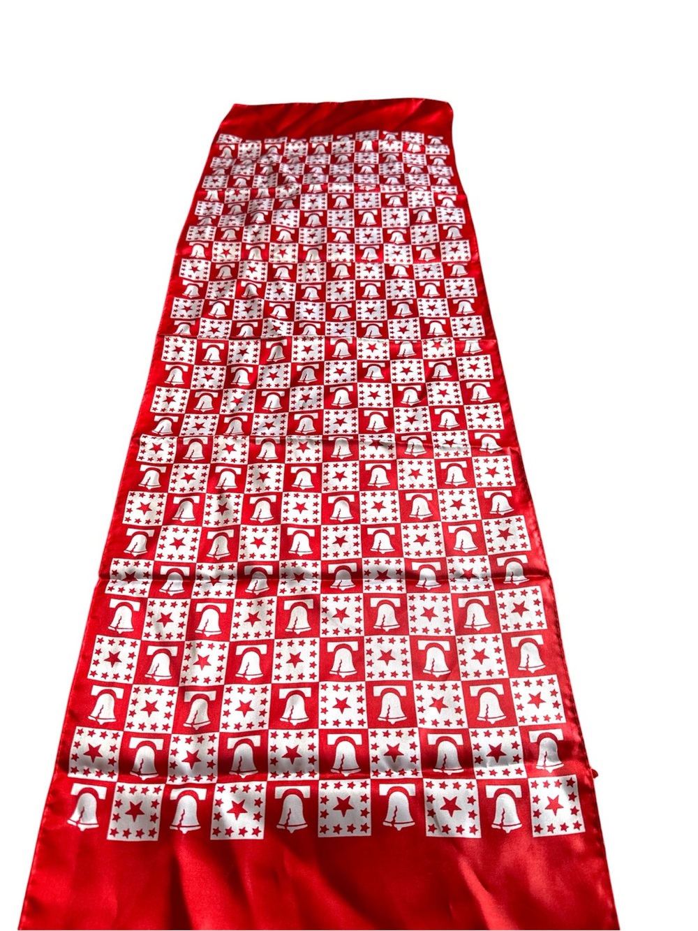 Patriotic Liberty Bell Print Satin Scarf Wrap